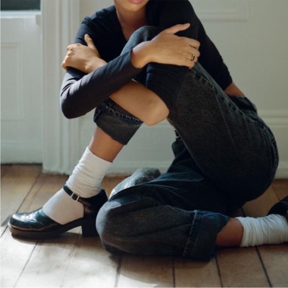 Urban Outfitters Black Patent Leather Wingtip Chunky Heel Mary Janes | Size 10 - Picture 3 of 12